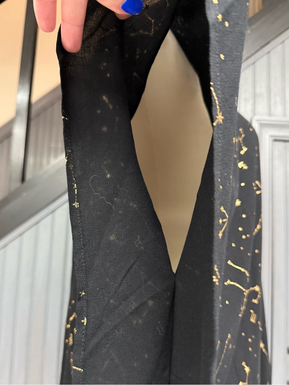 Sunshine 79 Black Gold Constellation Zodiac Button Down Tunic S/M NWT - Picture 11 of 13